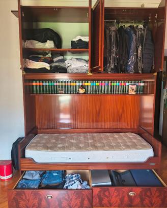 Letto a ponte in legno stile marino