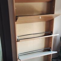 Scarpiera legno chiaro con 5 ripiani 