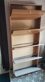 Scarpiera legno chiaro con 5 ripiani 