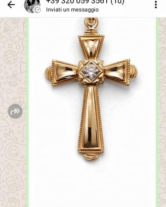  croce oro bianco e oro giallo anni 40