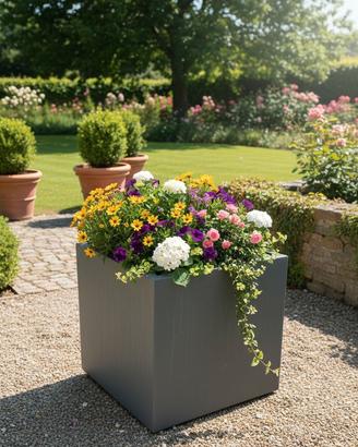 Fioriera da Giardino in Lamiera Zincata, 100x100x9