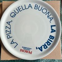 Set 4 Piatti Pizza Peroni Nastro Azzurro 33cm