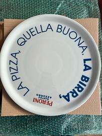 Set 4 Piatti Pizza Peroni Nastro Azzurro 33cm