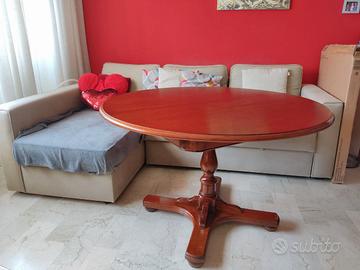Tavolo rotondo legno massiccio, allungabile