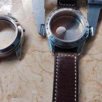 2 casse orologio con cinturino cuoio 