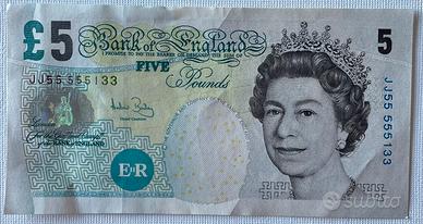 Banconota £5 Pound – Elisabetta II