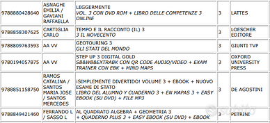 Libri scolastici Terza media