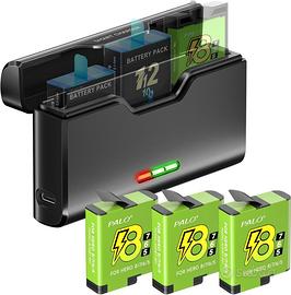 3 Batterie Go-pro Hero 8/7/6/5 e caricatore