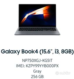 GALAXY BOOK 4 -13- 8GB RAM - SSD 256GB