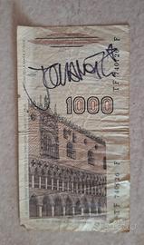 BANCONOTA 1000 LIRE con autografo Jovanotti