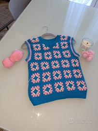 Gilet di lana realizzato a mano
