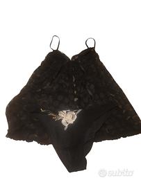 set babydoll e slip neri