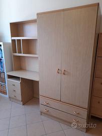 Cameretta compatta con 2 letti di cui 1 estraibile