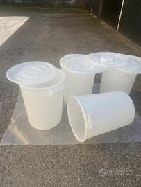 4 bidoni alimentari 50lt con coperchi - nuovi