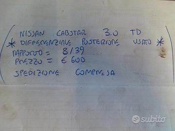 Differenziale post nissan cabstar 3.0 td