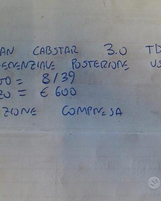 Differenziale post nissan cabstar 3.0 td