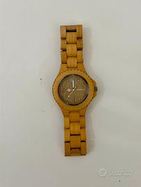 Orologio ecologico vero legno Bewell, funzionante