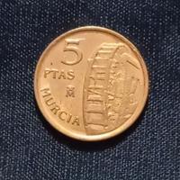 Moneta da 5 Pesetas del 1999 Spagna Murcia