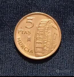 Moneta da 5 Pesetas del 1999 Spagna Murcia