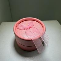 Scatola anello gioielli cuscinetto fiocco rosa