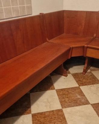 Panca contenitore angolo in legno taverna cucina