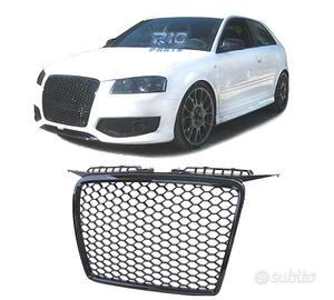 GRIGLIA AUDI A3 8P 8PA 05-08 LOOK RS3 NERO LUCIDO