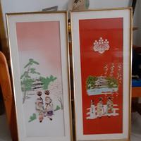 Giappone 2 stampe  vintage su seta