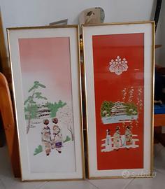 Giappone 2 stampe  vintage su seta