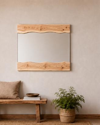 Specchio rettangolare in legno sabbiato