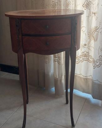tavolino vintage  in legno con intarsi