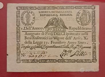 10 paoli Repubblica Romana 1798