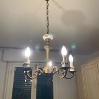 Lampadario in ottone a 5 luci