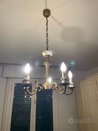 Lampadario in ottone a 5 luci