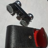 binocolo da teatro vintage con custodia in pelle 