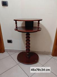 Tavolino vintage a due ripiani in legno- Portavaso