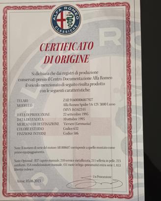 Alfa Romeo 916 Spider V6  3.0  12 valvole