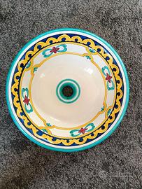 Lavabo da incasso in ceramica decorato a mano