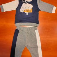 Set tuta neonato maglietta e pantalone Minibanda