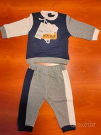 Set tuta neonato maglietta e pantalone Minibanda