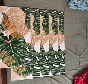 Set 5 Quadri Botanici Monstera (Singoli o Set)