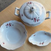 Set tre pezzi Ceramica Revelli Laveno Fiori rosa
