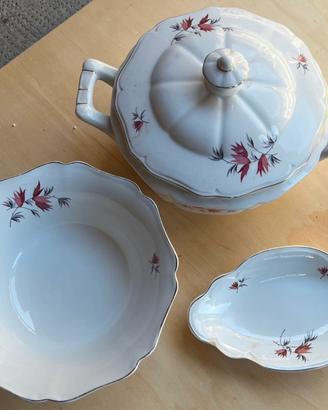 Set tre pezzi Ceramica Revelli Laveno Fiori rosa