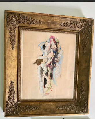 SENSAZIONALEdipintoASTRATTOfirmato"ABBRACCIO"a1972