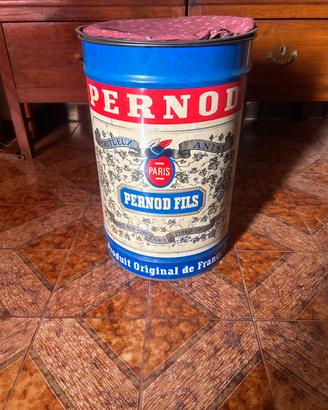 Bidone in metallo Pernod vintage