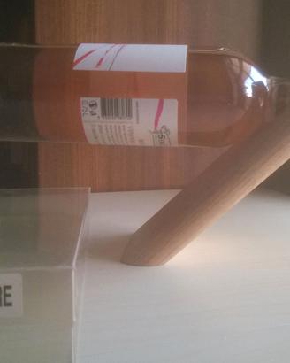 Portabottiglia vino inclinato in legno di rovere