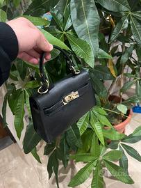 Borsa in vera pelle nera