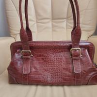 Borsa in pelle bordeaux rossa