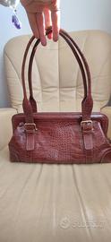 Borsa in pelle bordeaux rossa
