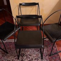 set 4 sedie acciaio e cuoio