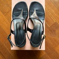 ‘Centodieci’ infradito nero in pelle, tg.40